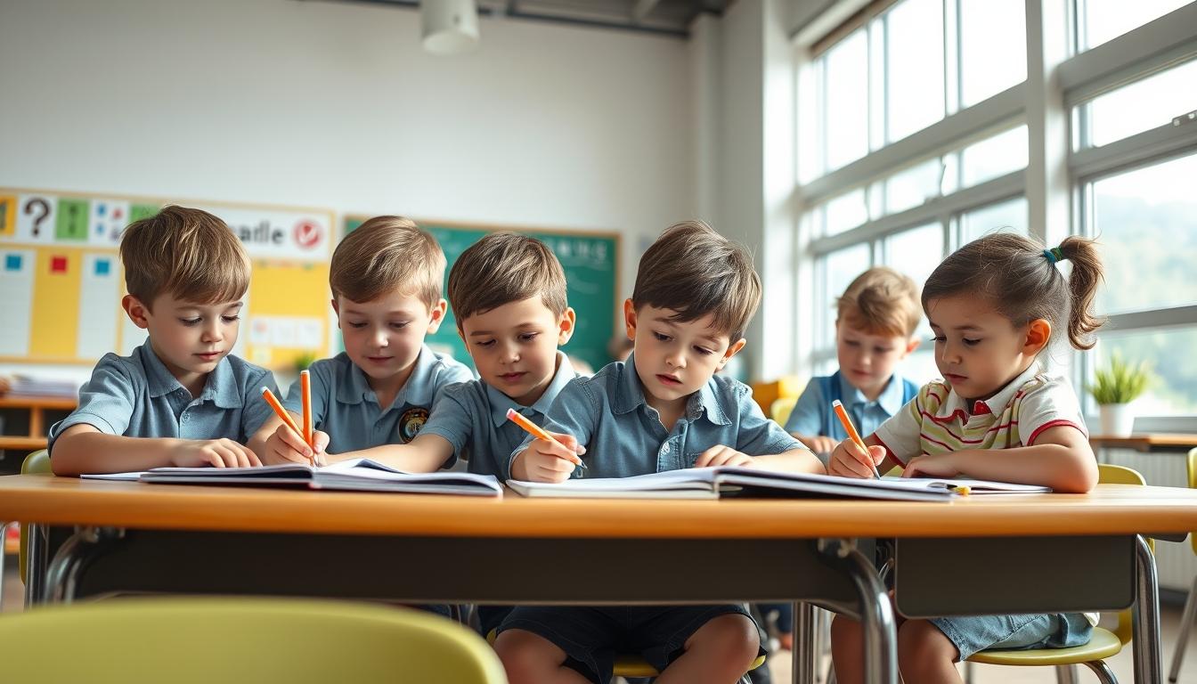 Student using learning strategies while studying